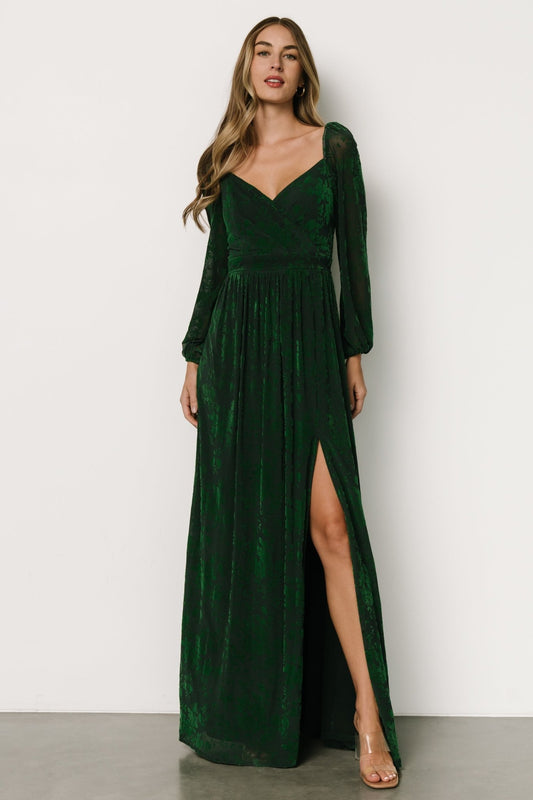 Mable Velvet Maxi Dress | Green - Baltic Born