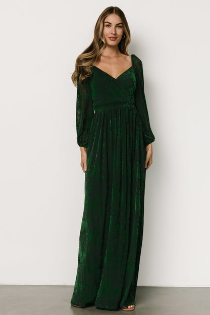 Mable Velvet Maxi Dress | Green - Baltic Born