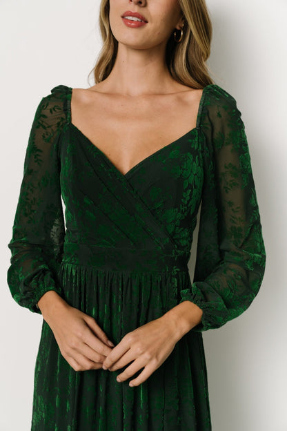 Mable Velvet Maxi Dress | Green - Baltic Born