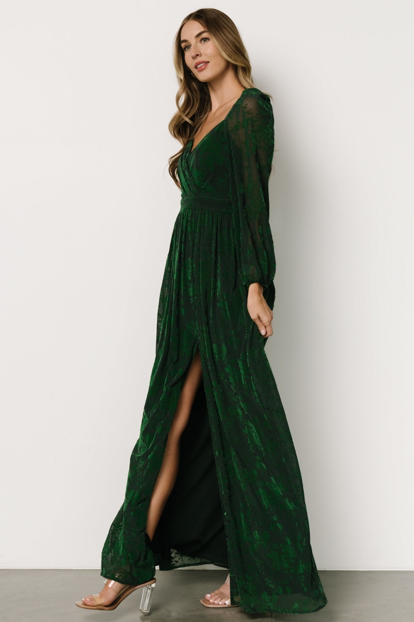 Mable Velvet Maxi Dress | Green - Baltic Born