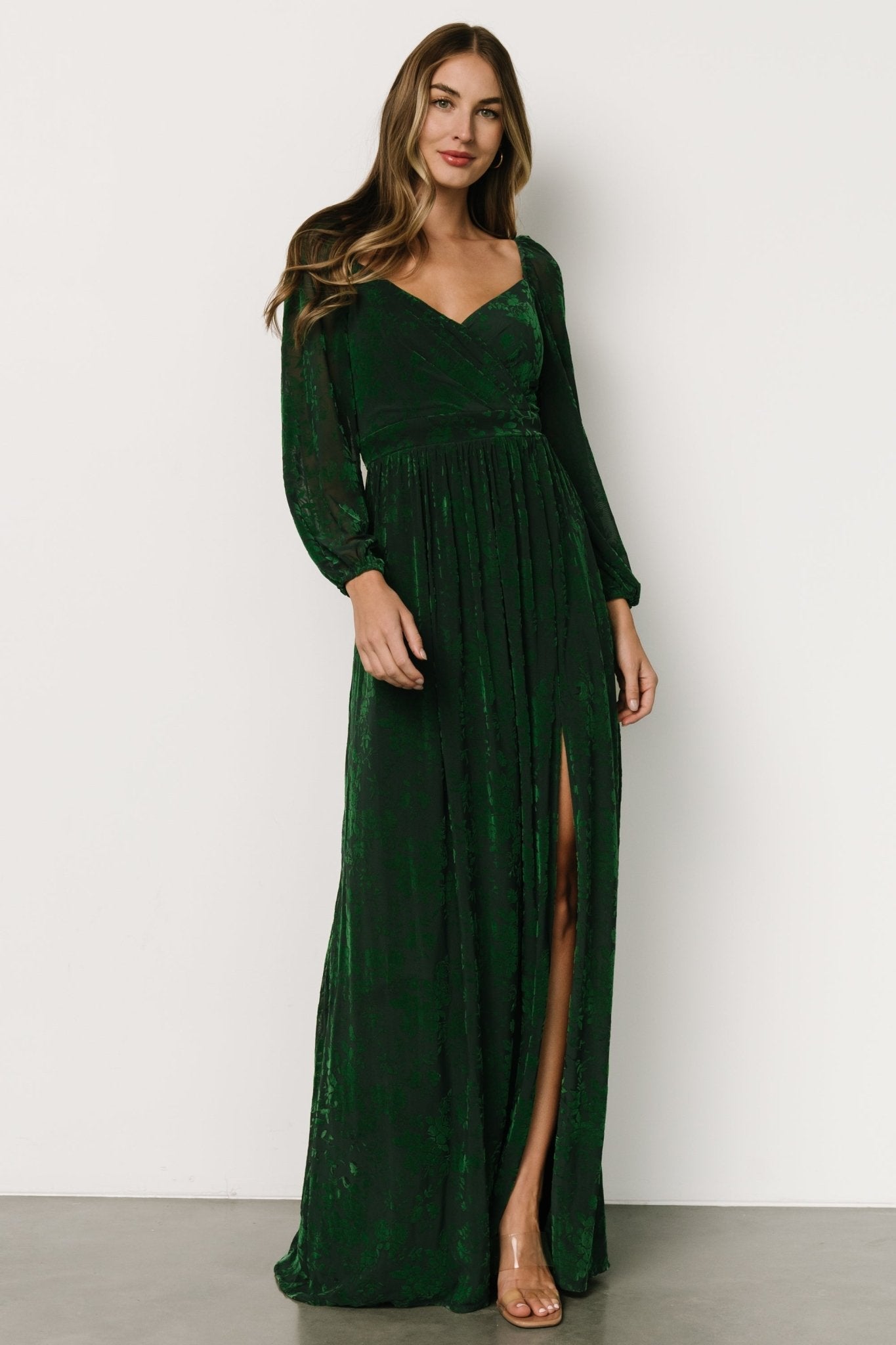 Mable Velvet Maxi Dress | Green - Baltic Born