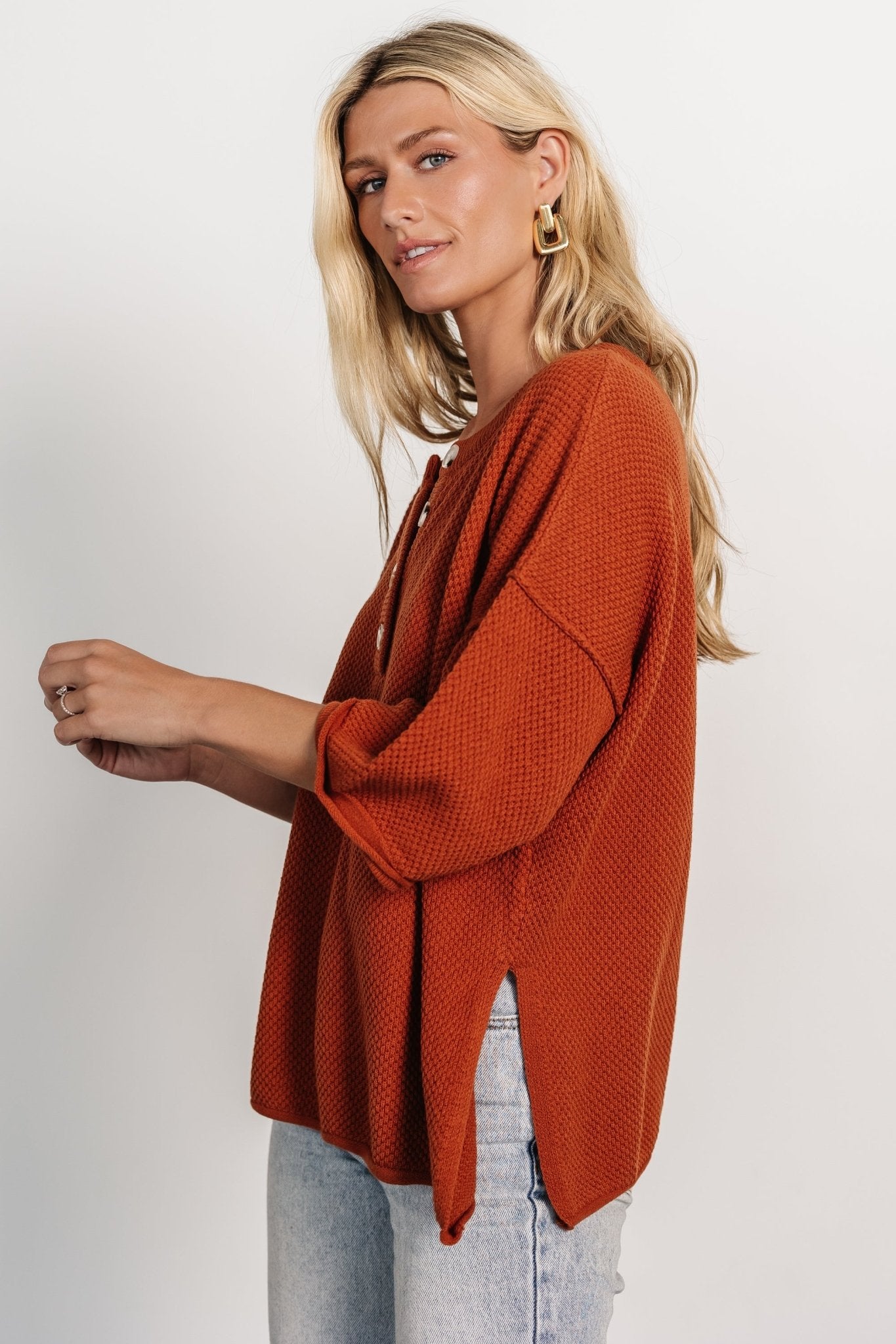 Maddock Knit Top | Rust - Baltic Born