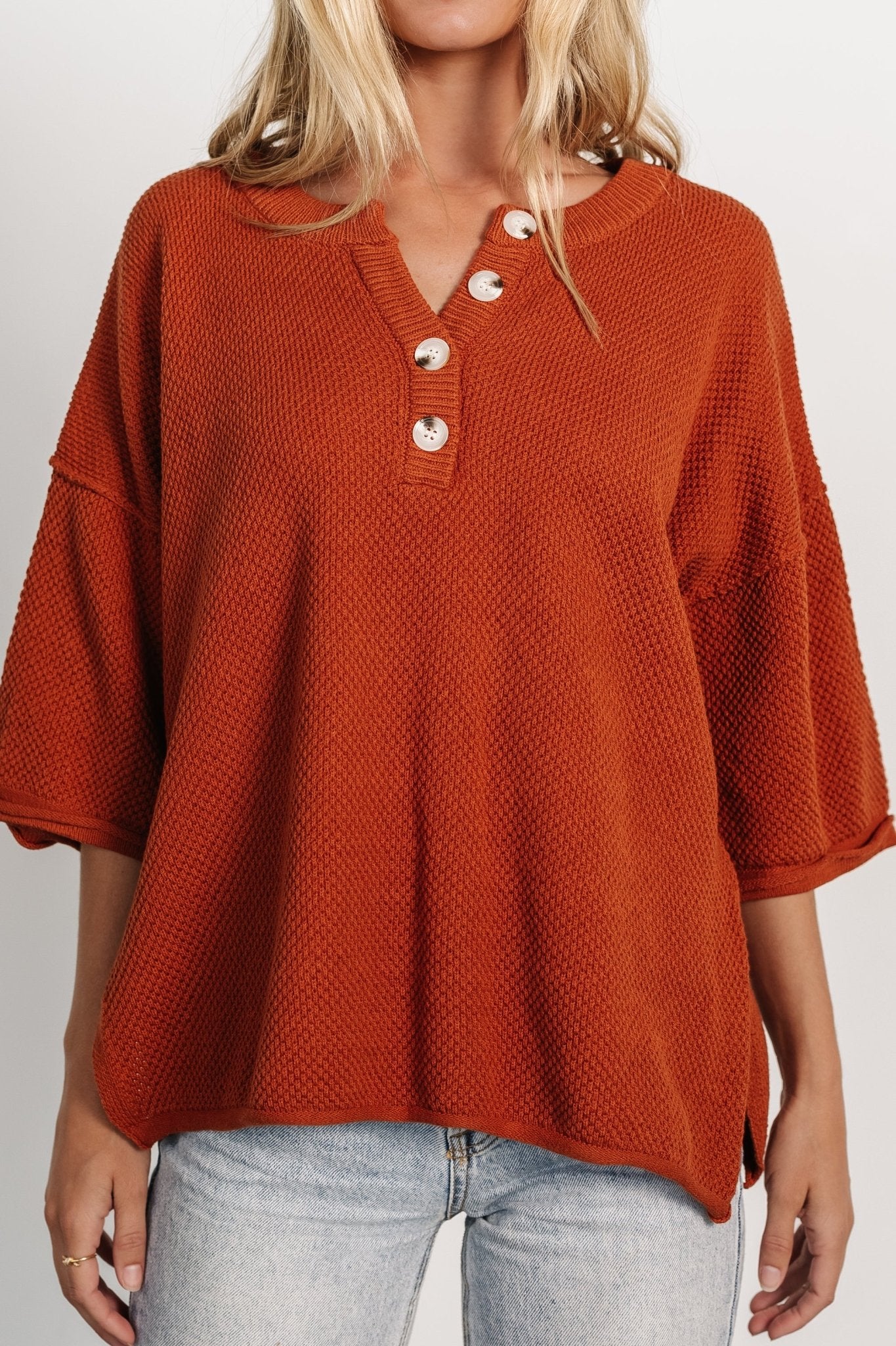 Maddock Knit Top | Rust - Baltic Born