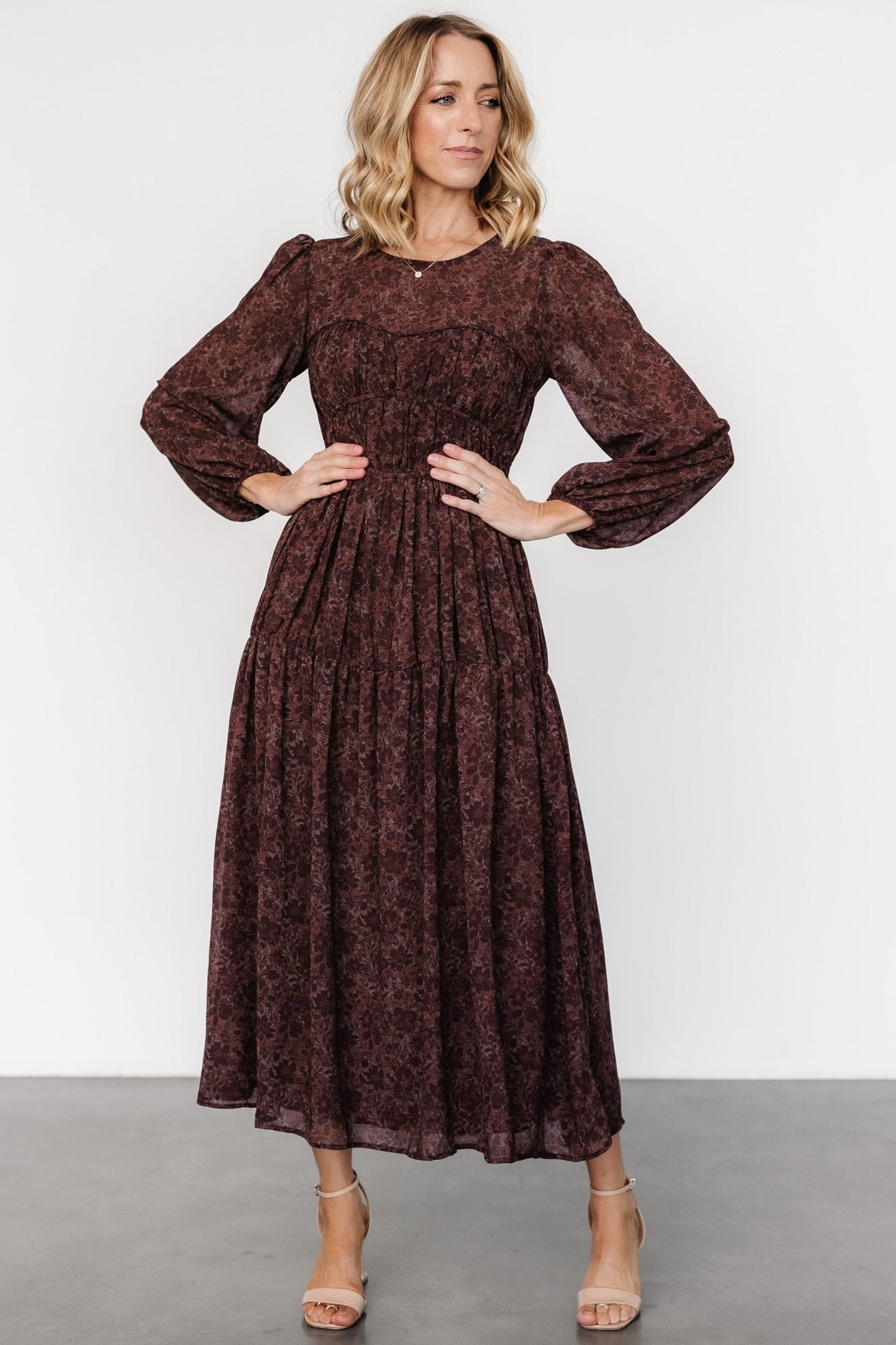 Madelyn Maxi Dress | Brown Floral - Baltic Born