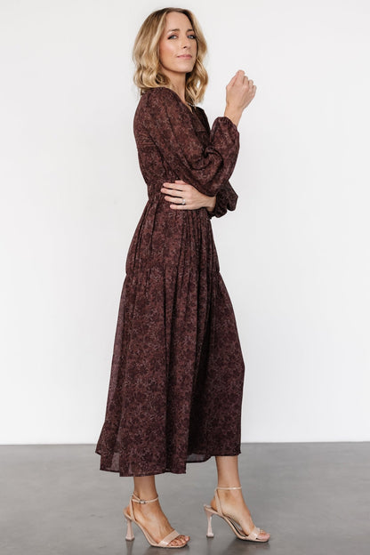 Madelyn Maxi Dress | Brown Floral - Baltic Born