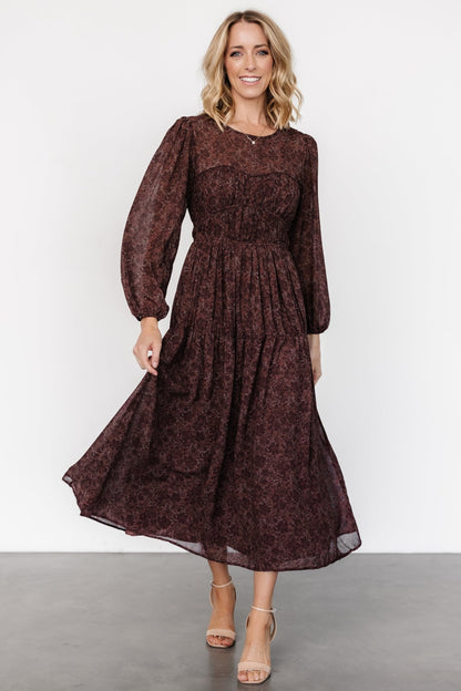 Madelyn Maxi Dress | Brown Floral - Baltic Born