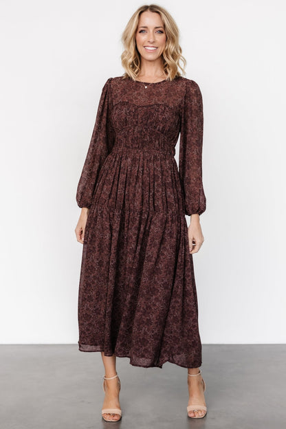 Madelyn Maxi Dress | Brown Floral - Baltic Born