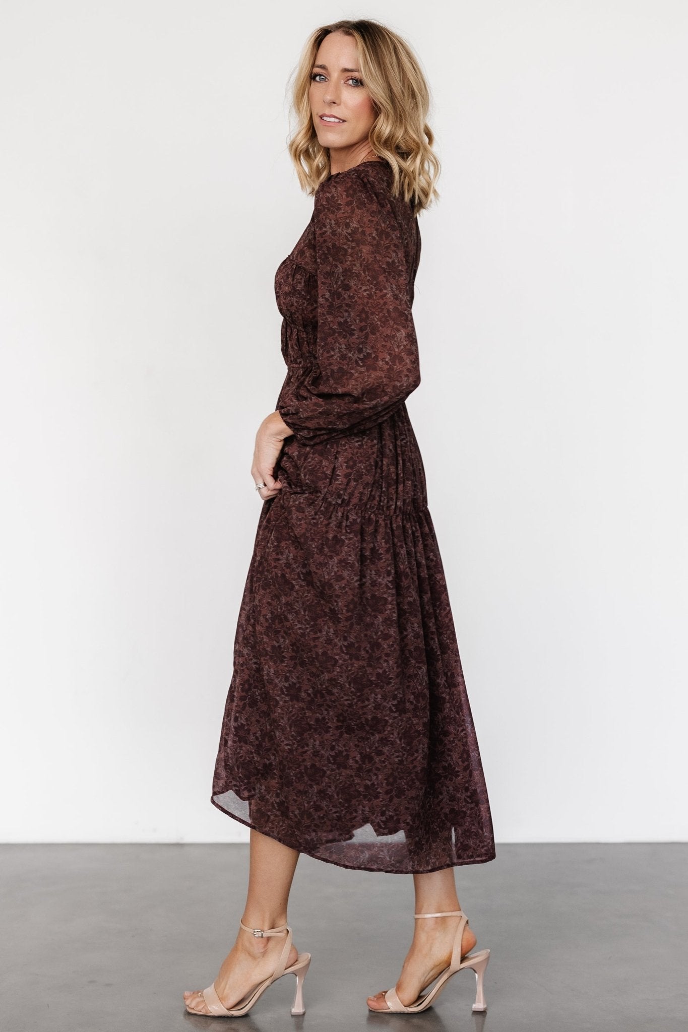 Madelyn Maxi Dress | Brown Floral - Baltic Born