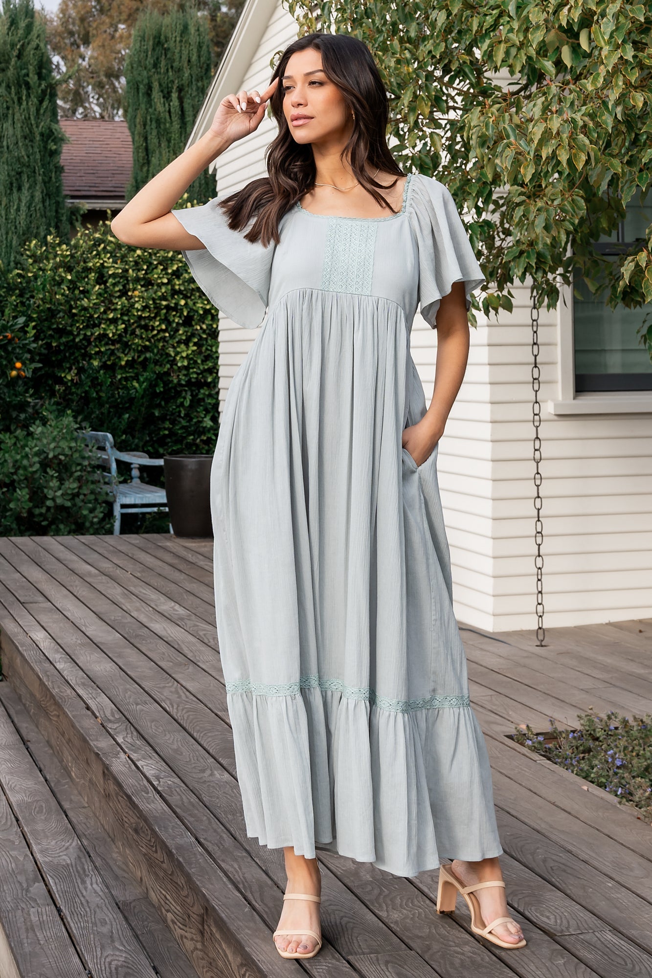 Baltic Born Womens Maeve Maxi Dress | Dusty Sage | Size: Large Baltic Born Womens Maeve Maxi Dress | Dusty Sage | Size: Large