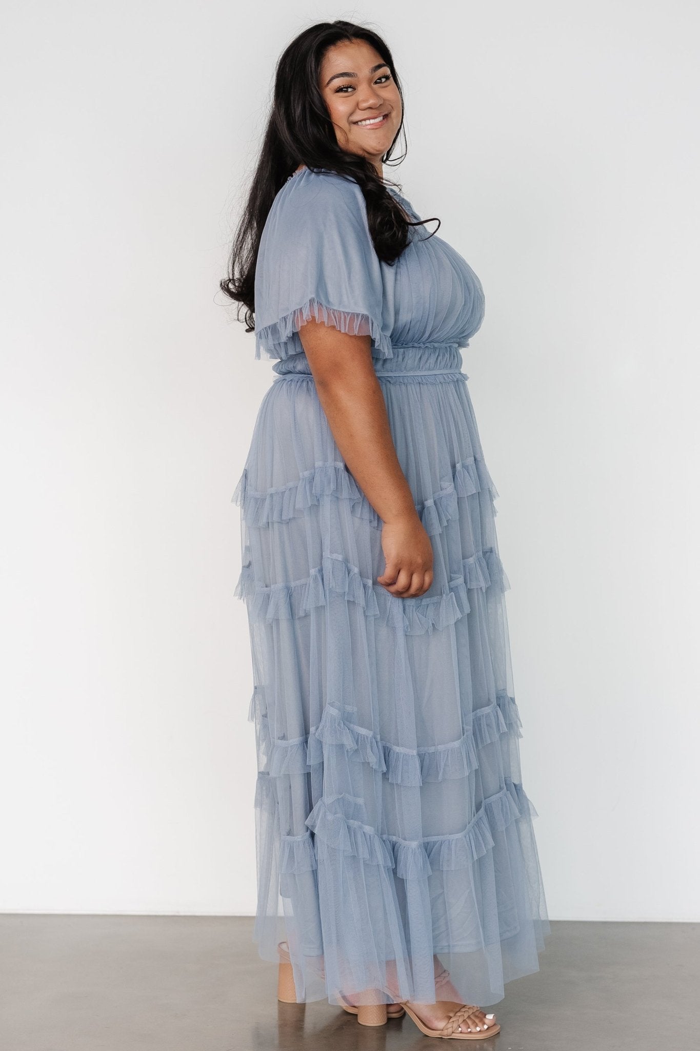 Magdalena Tulle Maxi Dress | Dusty Blue - Baltic Born