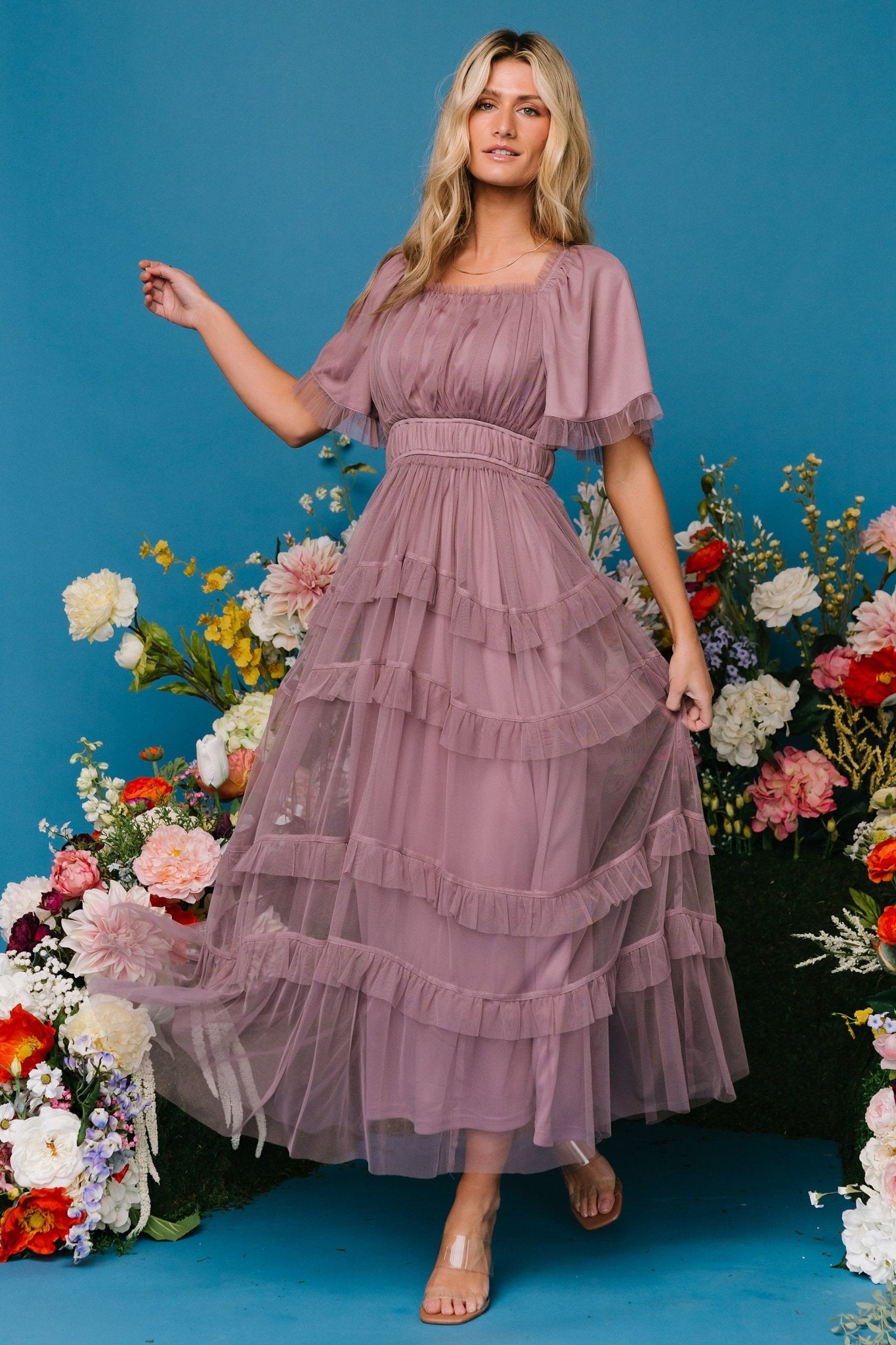 Magdalena Tulle Maxi Dress | Dusty Orchid - Baltic Born