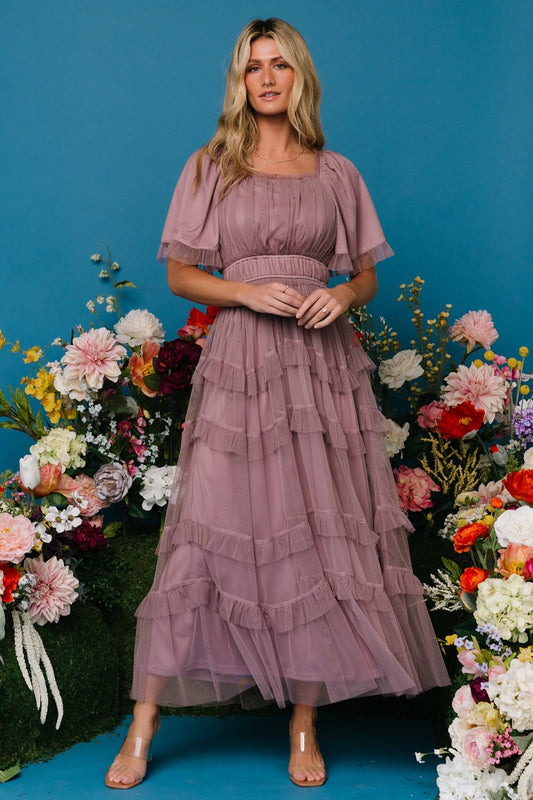 Magdalena Tulle Maxi Dress | Dusty Orchid - Baltic Born