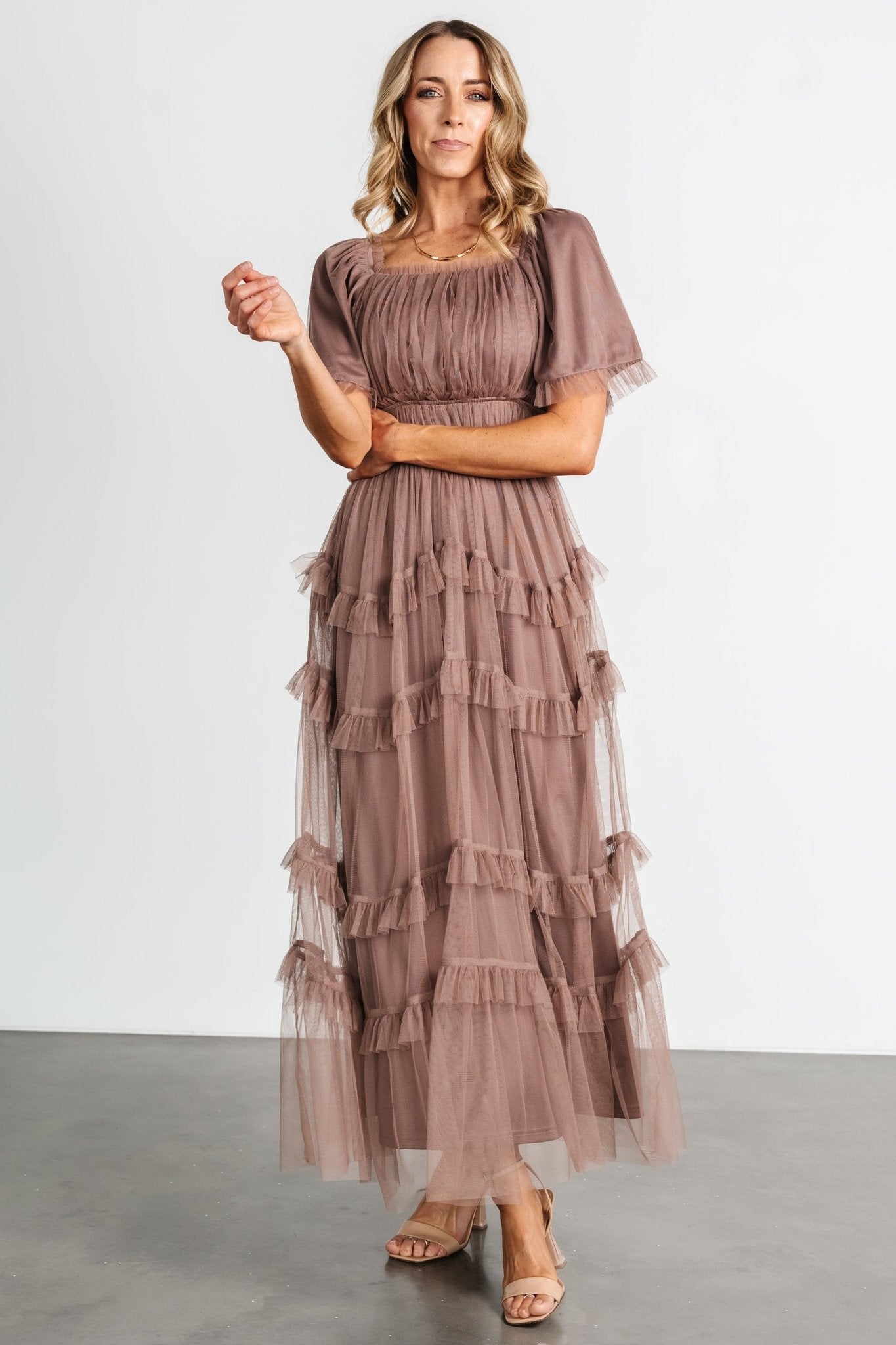 Magdalena Tulle Maxi Dress | Mink - Baltic Born