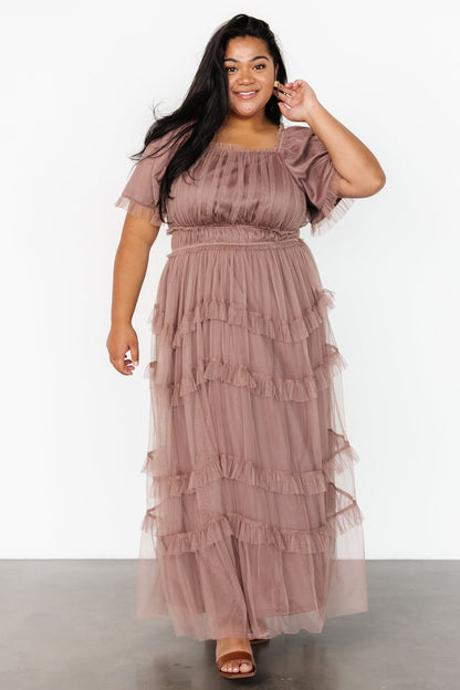 Magdalena Tulle Maxi Dress | Mink - Baltic Born