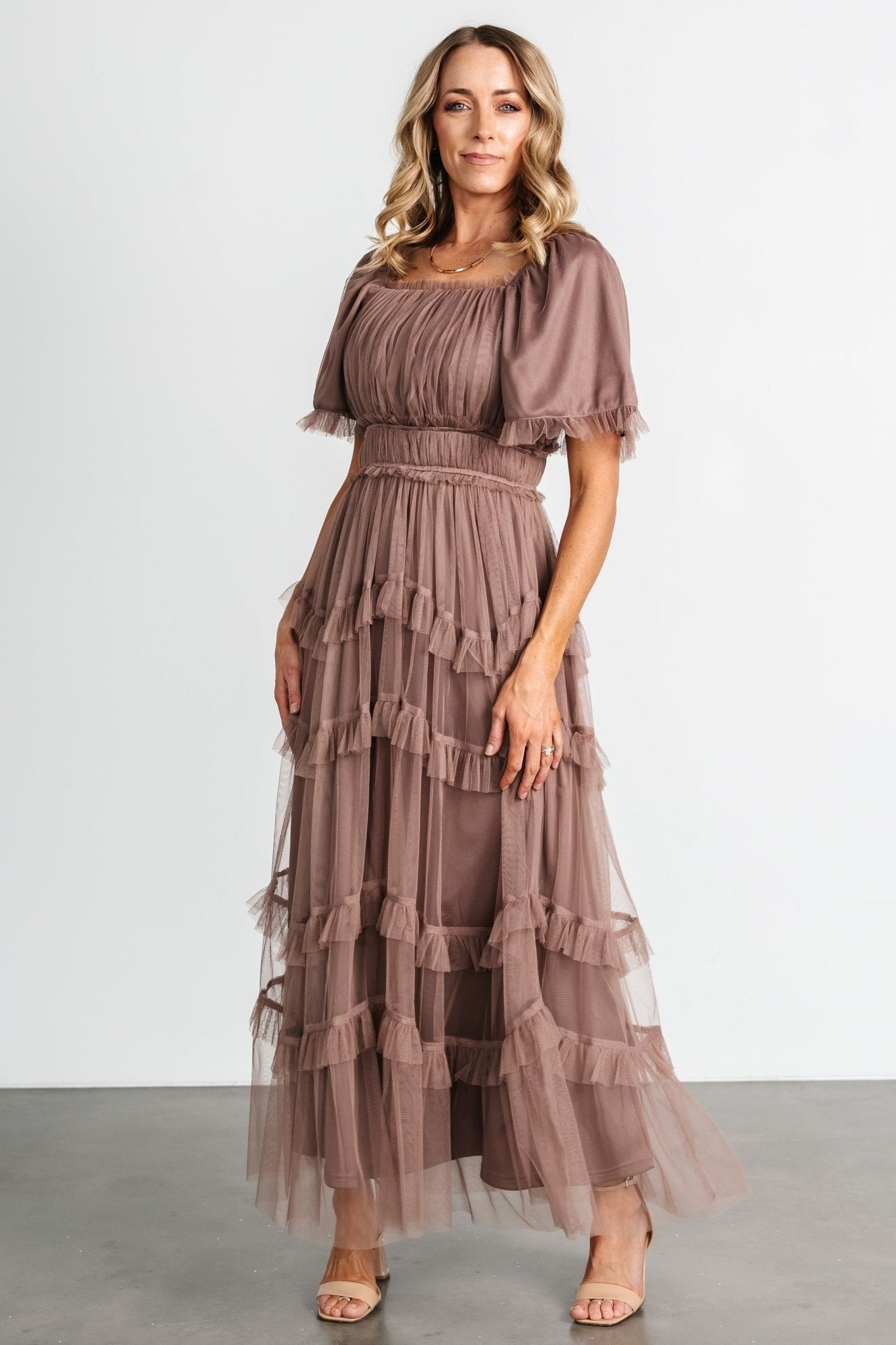 Magdalena Tulle Maxi Dress | Mink - Baltic Born