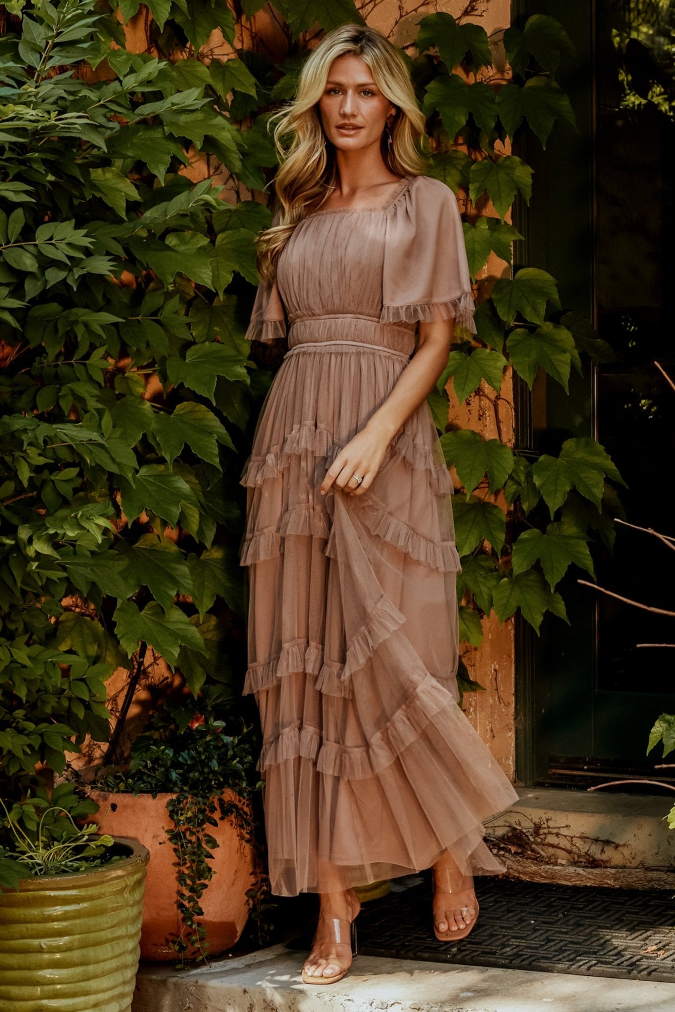 Maxi Dress with Bow and Pockets for Women - Maddalena