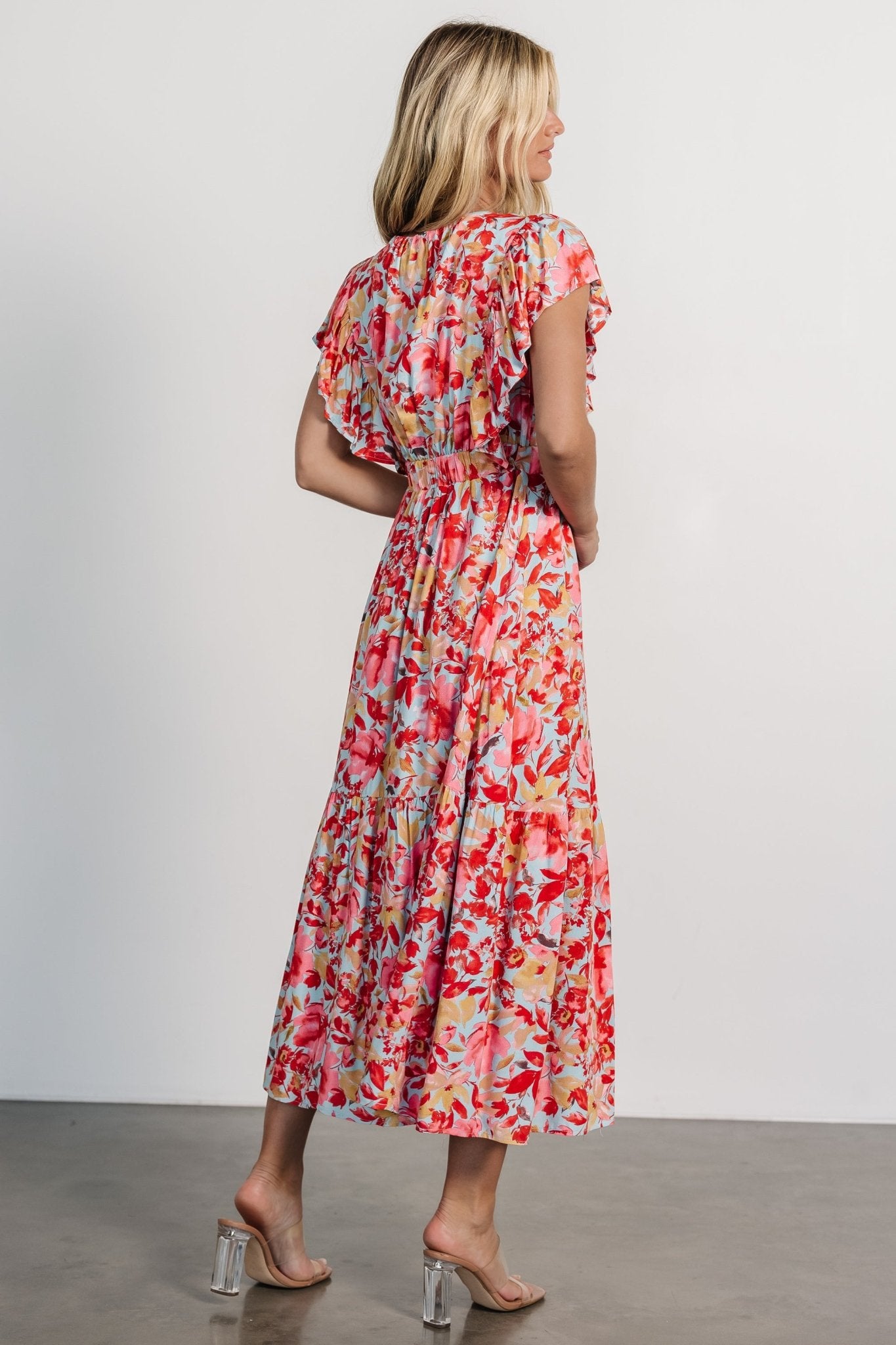 Maggie Maxi Dress | Blue + Coral Multi - Baltic Born