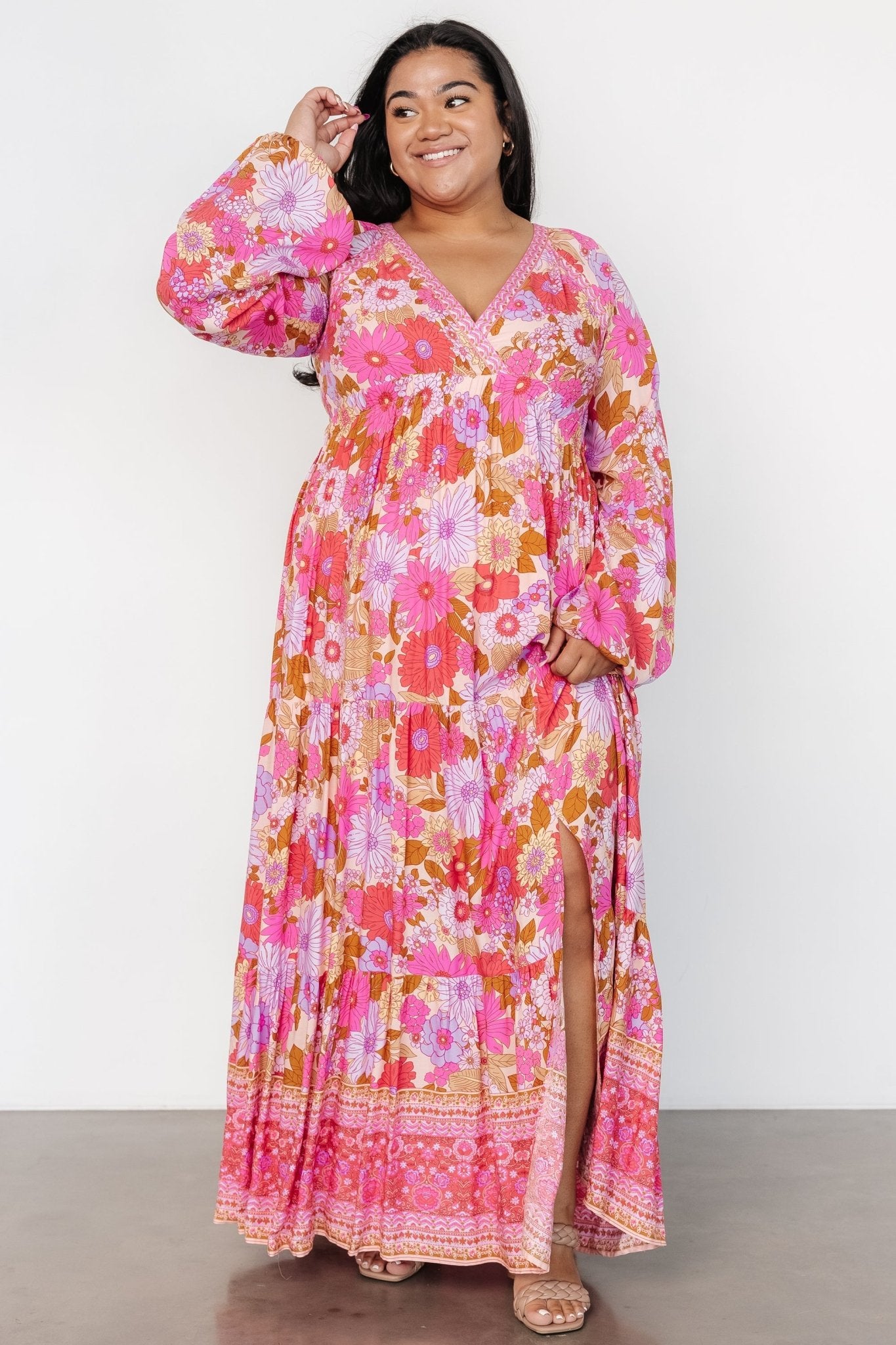 Malena Maxi Dress | Pink Multi - Baltic Born