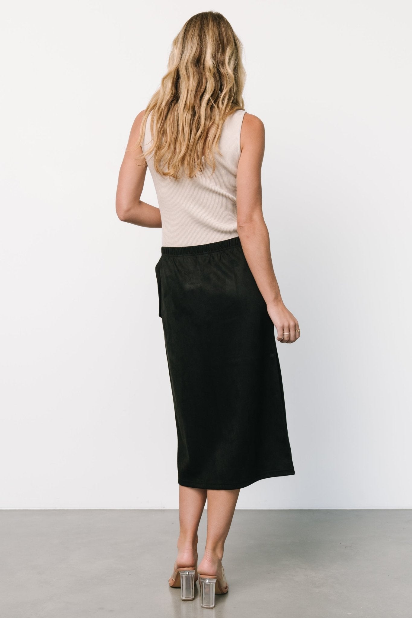 Malika Faux Wrap Skirt | Black - Baltic Born