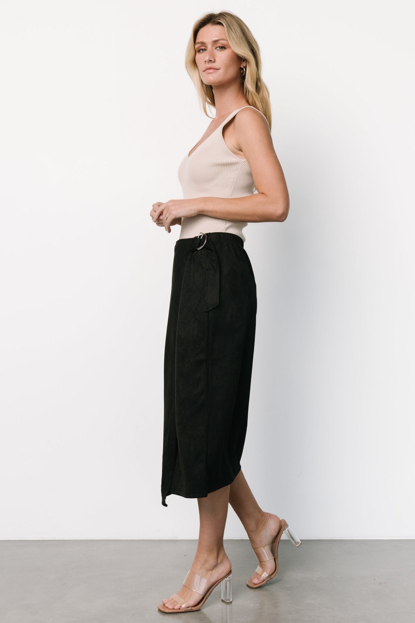 Malika Faux Wrap Skirt | Black - Baltic Born