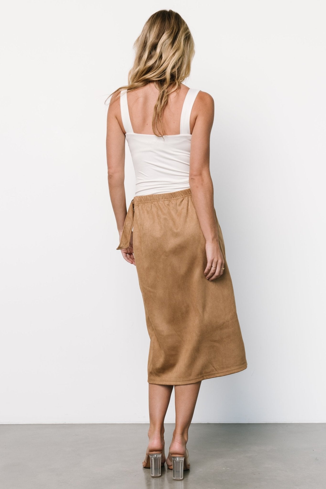 Malika Faux Wrap Skirt | Camel - Baltic Born