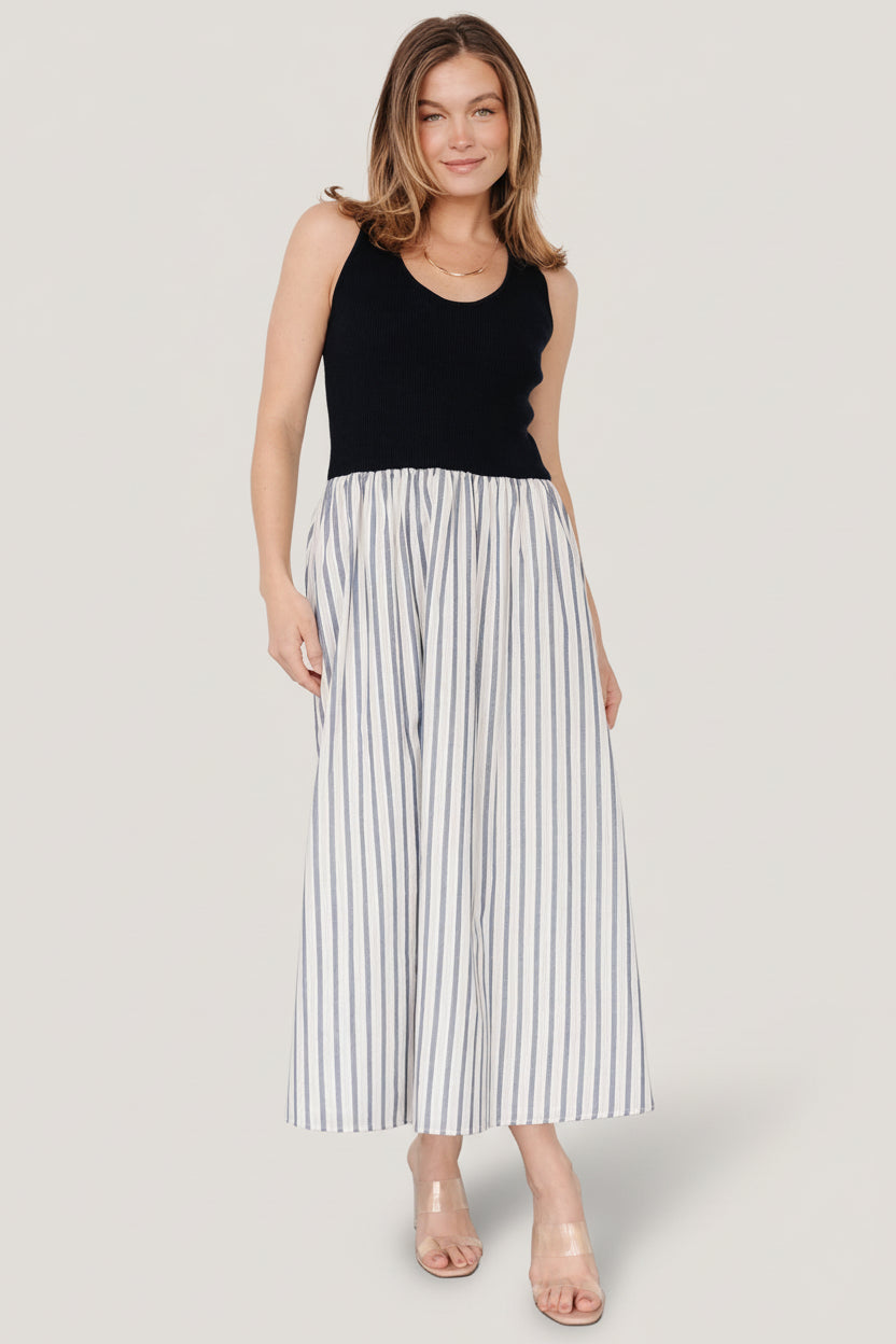 Baltic Born Womens Marbella Tank Dress | Navy Stripe