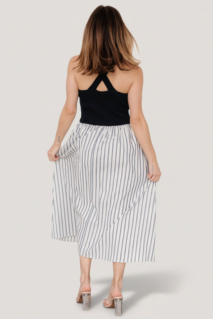 Baltic Born Womens Marbella Tank Dress | Navy Stripe