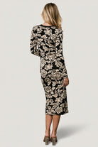 Marci Sweater Dress | Black + Ivory Floral - Baltic Born
