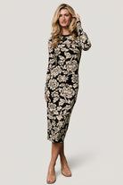 Marci Sweater Dress | Black + Ivory Floral - Baltic Born