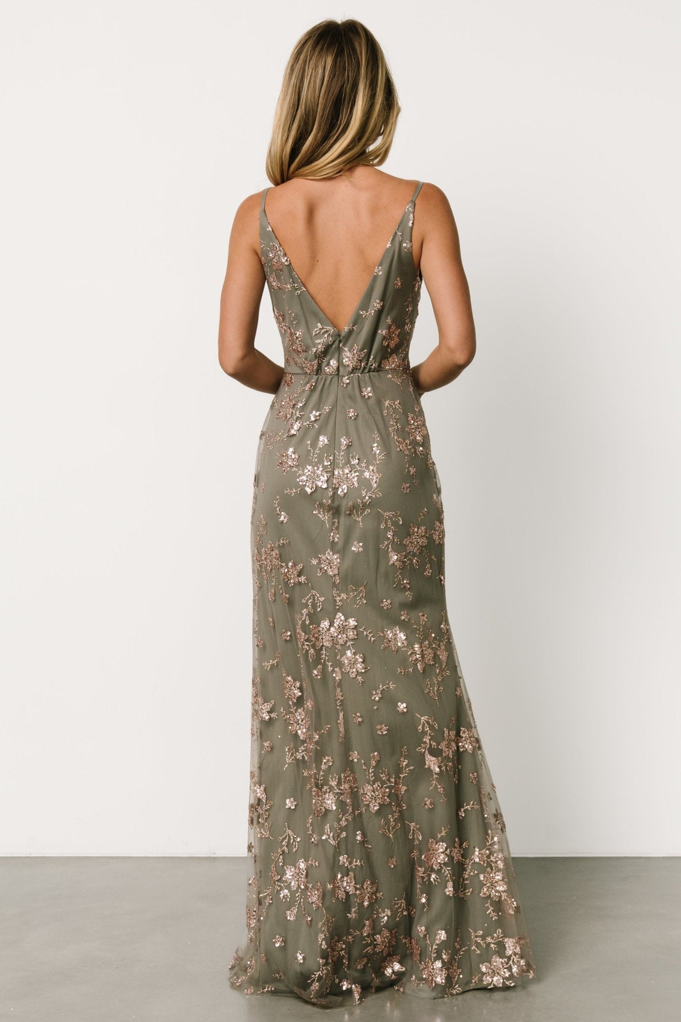 Marcia Sparkle Gown | Eucalyptus + Rose Gold - Baltic Born