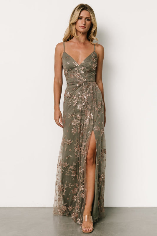 Marcia Sparkle Gown | Eucalyptus + Rose Gold - Baltic Born