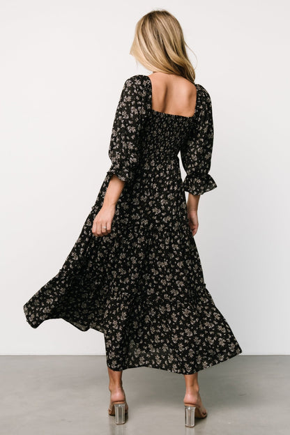 Margareta Tiered Dress | Black Floral - Baltic Born