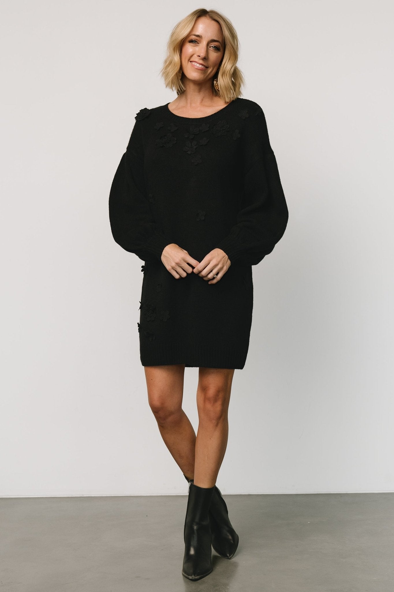 Margaux Sweater Dress | Black - Baltic Born