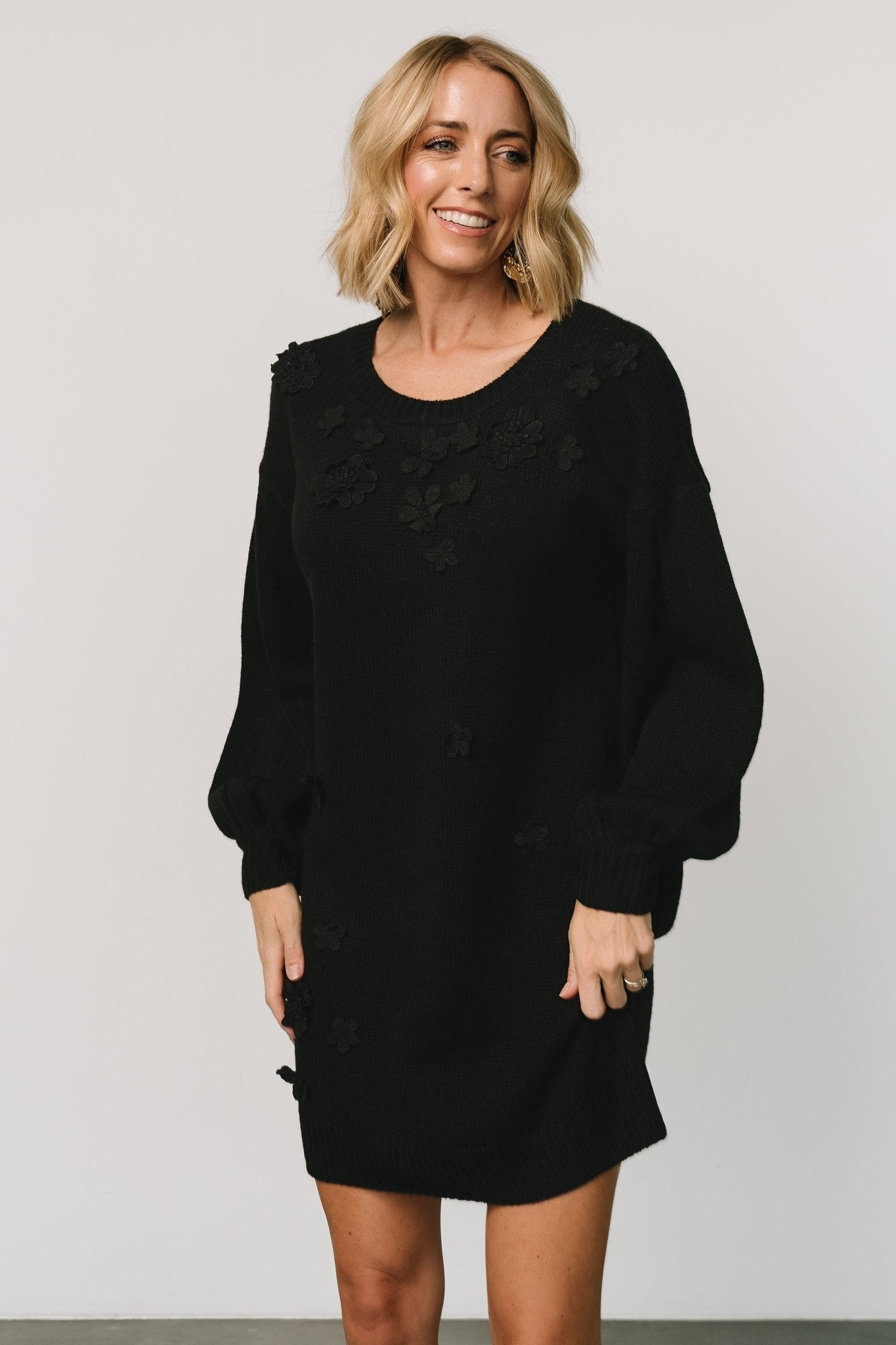 Margaux Sweater Dress | Black - Baltic Born