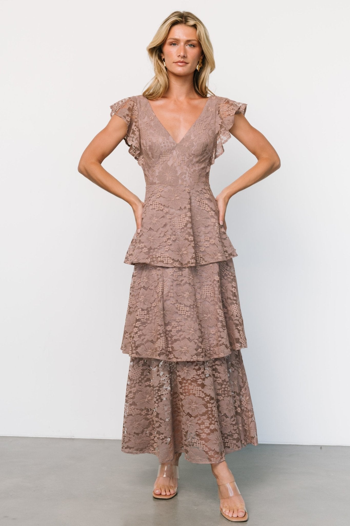 Margot Lace Tiered Maxi Dress Off White Baltic Born