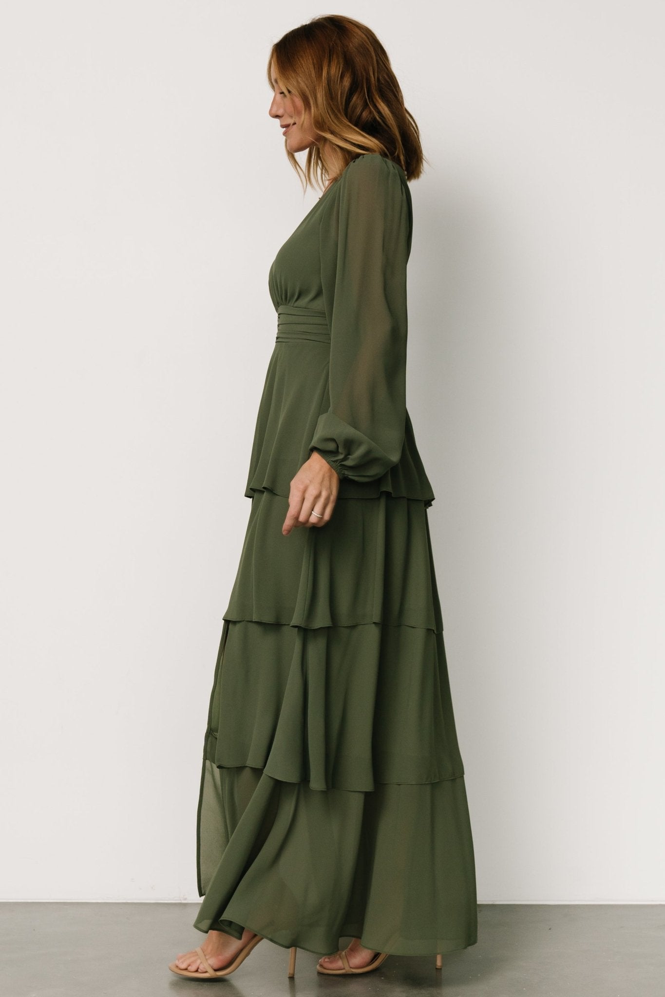 Mariella Tiered Maxi Dress | Dark Sage - Baltic Born