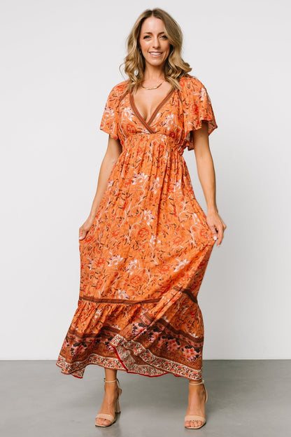 Marietta Maxi Dress | Orange Floral - Baltic Born