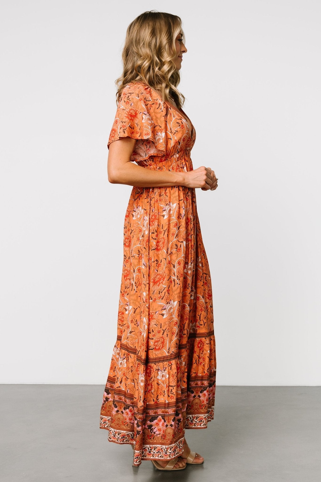 Marietta Maxi Dress | Orange Floral - Baltic Born