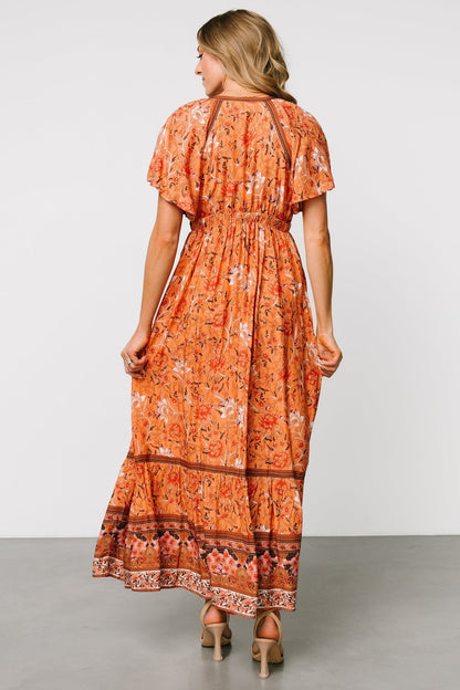 Marietta Maxi Dress | Orange Floral - Baltic Born