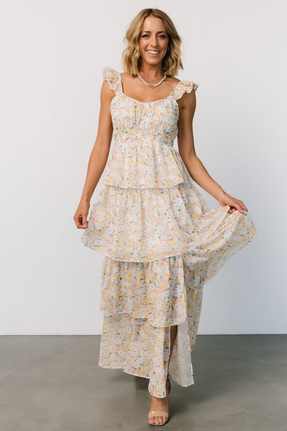 Marigold Tiered Maxi Dress | Yellow Floral - Baltic Born