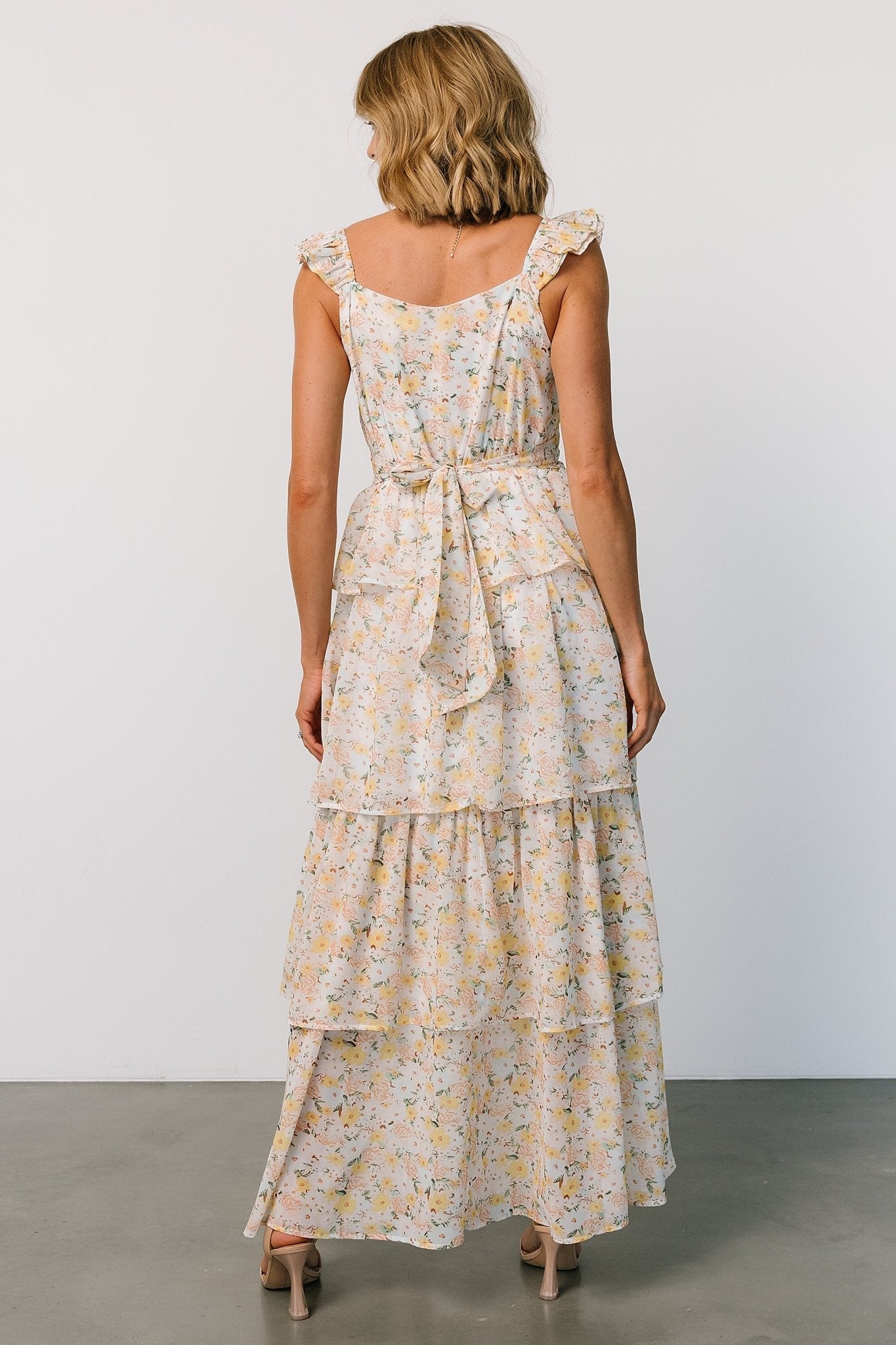 Marigold Tiered Maxi Dress | Yellow Floral - Baltic Born