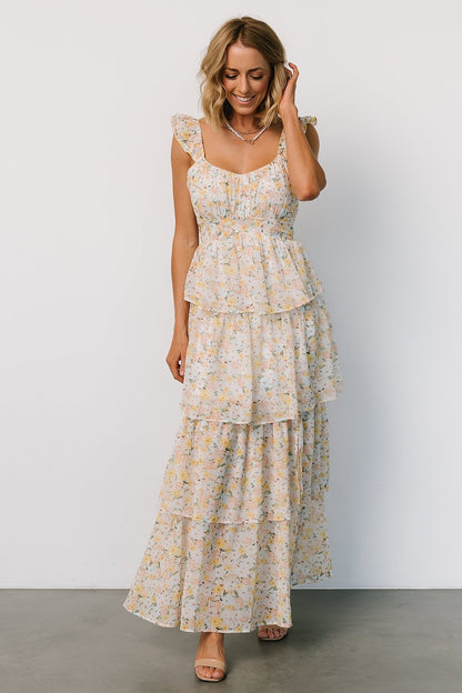 Marigold Tiered Maxi Dress | Yellow Floral - Baltic Born