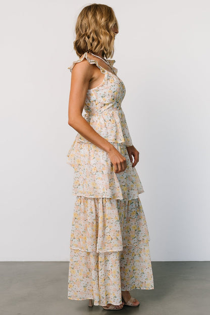 Marigold Tiered Maxi Dress | Yellow Floral - Baltic Born