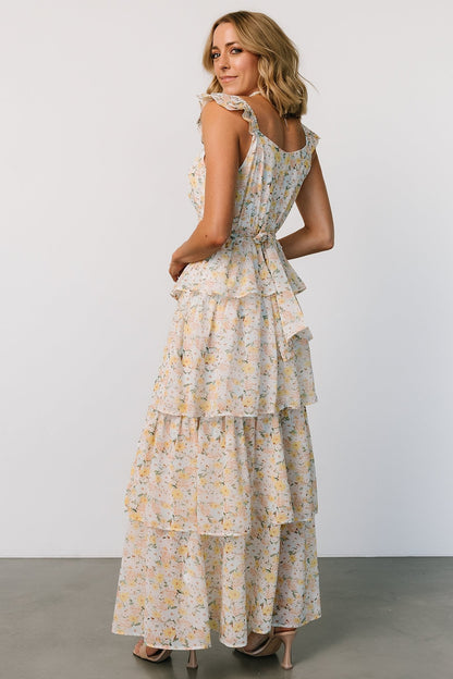 Marigold Tiered Maxi Dress | Yellow Floral - Baltic Born