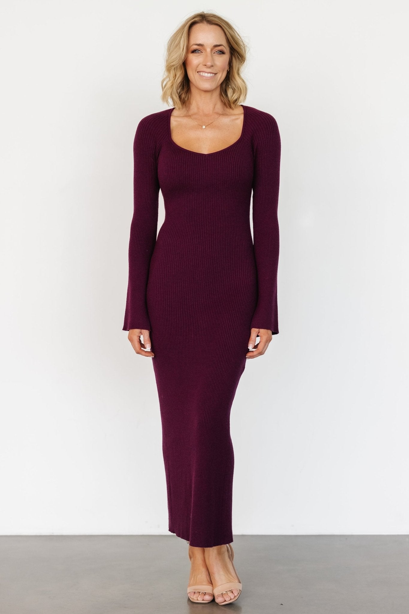 Marika Ribbed Dress | Wine - Baltic Born