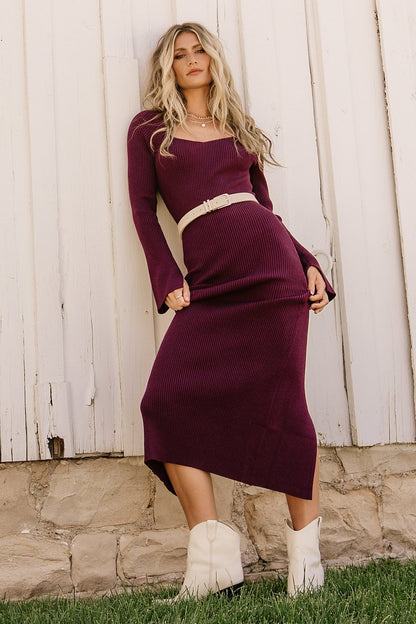 Marika Ribbed Dress | Wine - Baltic Born