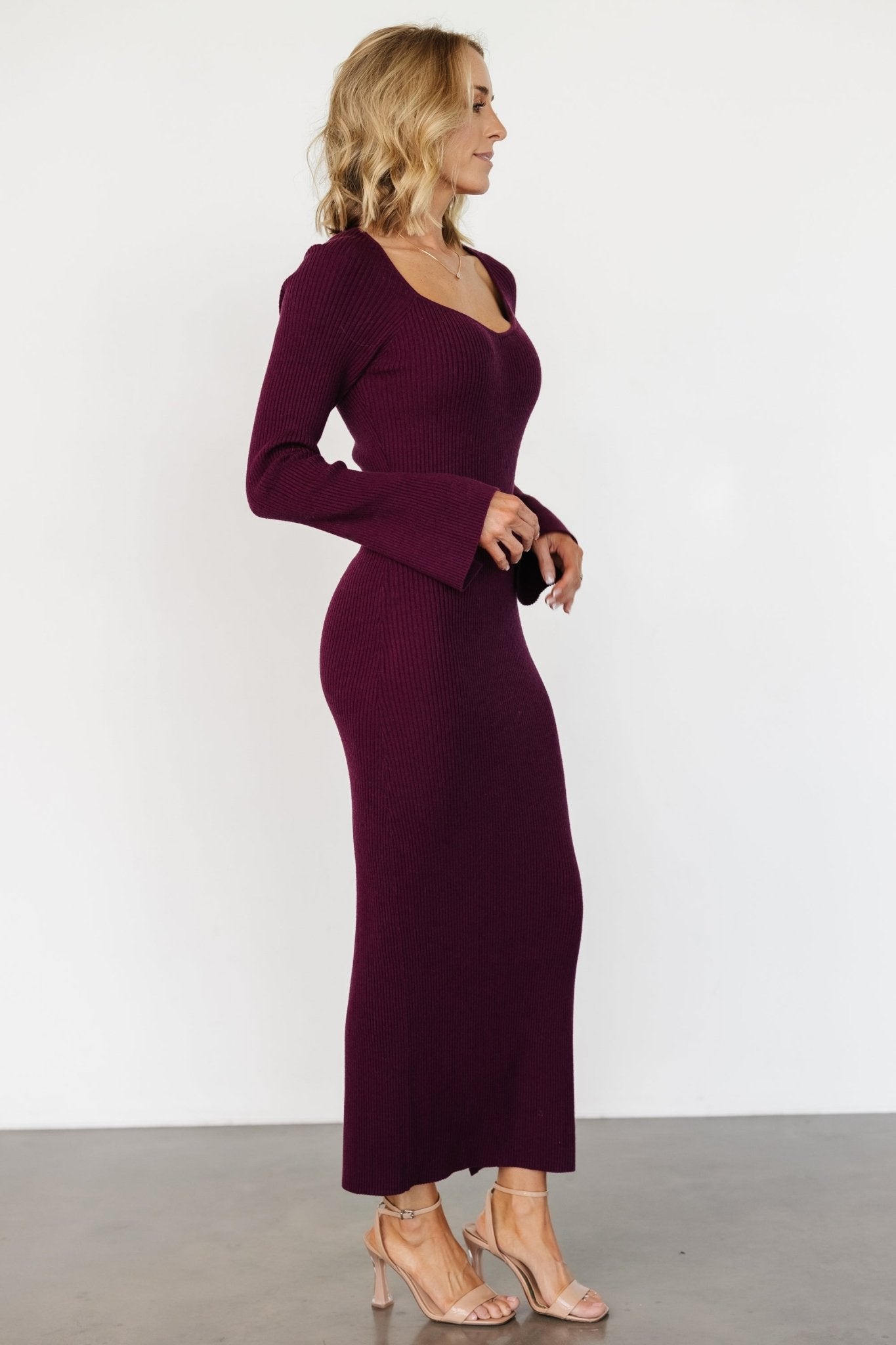 Marika Ribbed Dress | Wine - Baltic Born