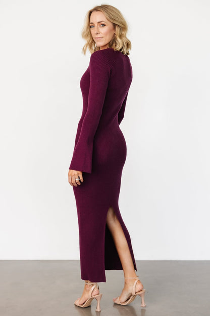 Marika Ribbed Dress | Wine - Baltic Born