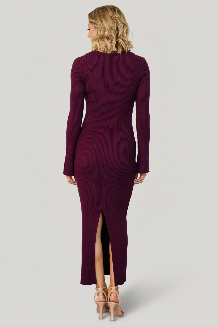 Marika Ribbed Dress | Wine Marika Ribbed Dress | Wine