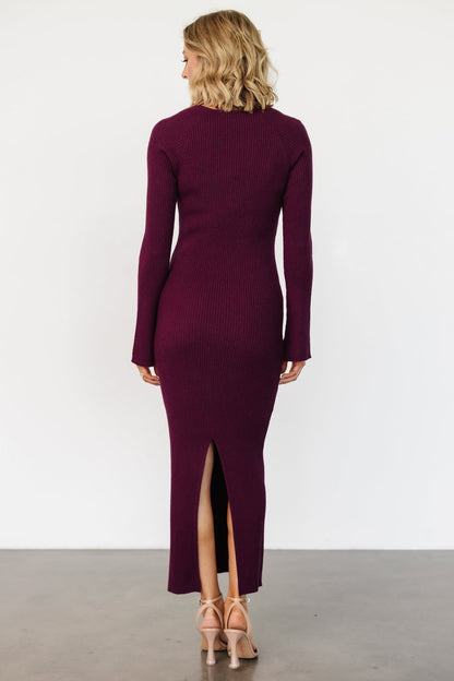 Marika Ribbed Dress | Wine - Baltic Born